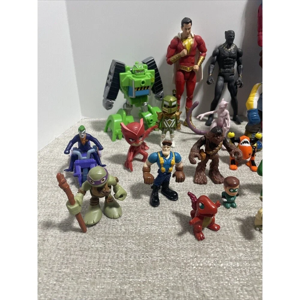 Mixed Action Figure Lot Vintage and Modern Random Marvel DC Starwars Transformer